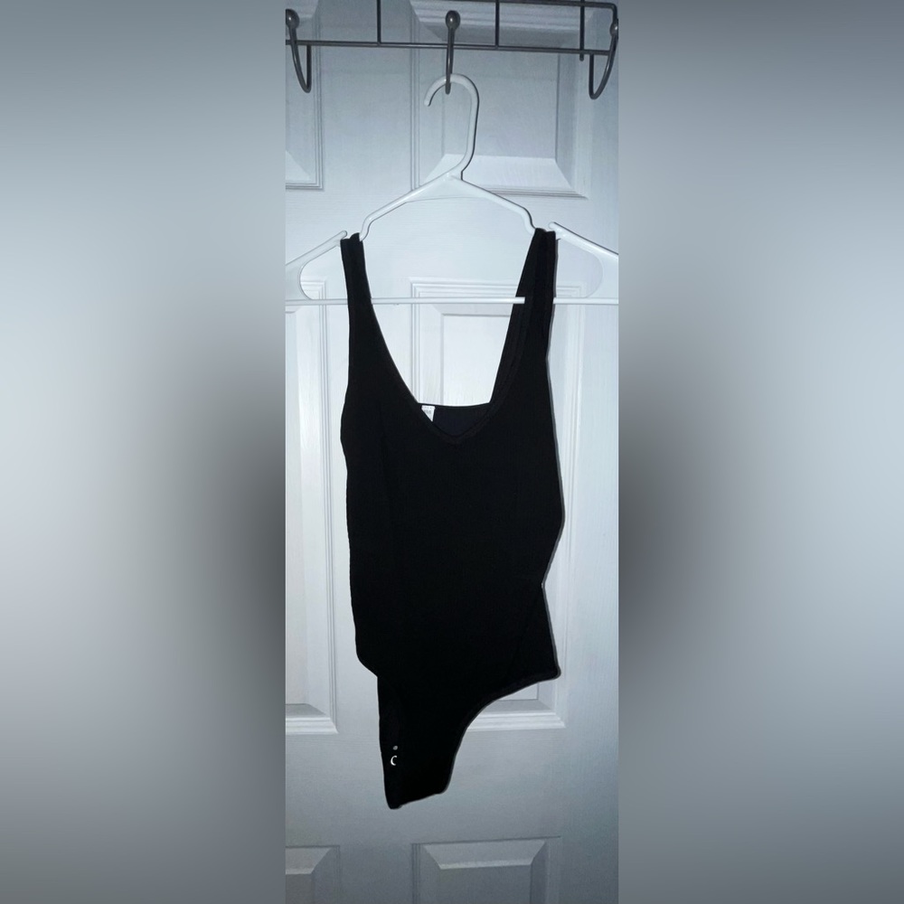 Black V-Neck Tank Bodysuit